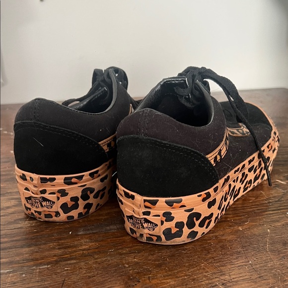 Vans Black and Leopard Women's Sneakers - Picture 3 of 6